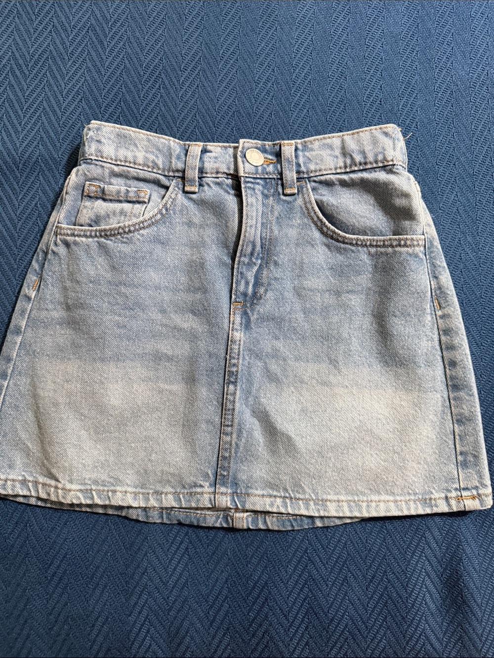 H&M Light Blue Denim A-Line Mini Skirt